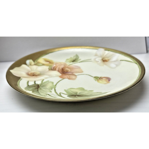 Old RS Prussia Germany Hand Painted Cabinet Plate Gold Floral Signed - Picture 10 of 15